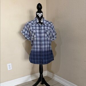 Casual Blue Gradient Men's Button Down Shirt